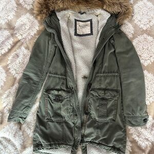 Abercrombie & Fitch Women's Green Parka Coat